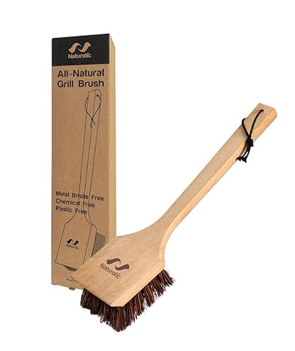 All-Natural Wooden Grill Brush and Grill Cleaner | Works as Scraper Tool for Tough Grill Residue | Bristle-Free Grill Brush for Outdoor Grill | Safe Grill Rescue Brush and BBQ Cleaner