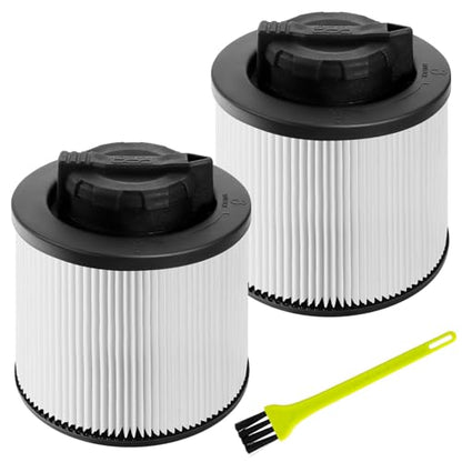 2 Pack DXVC4001 Cartridge Filter Replacement Fit for 4-5 Gallon Wet/Dry Vacuum Cleaners DXV04T, DXV05P, DXV05S, DXV06G, DXV08SA, DXV08S,DXV08SL, Washable and Reusable