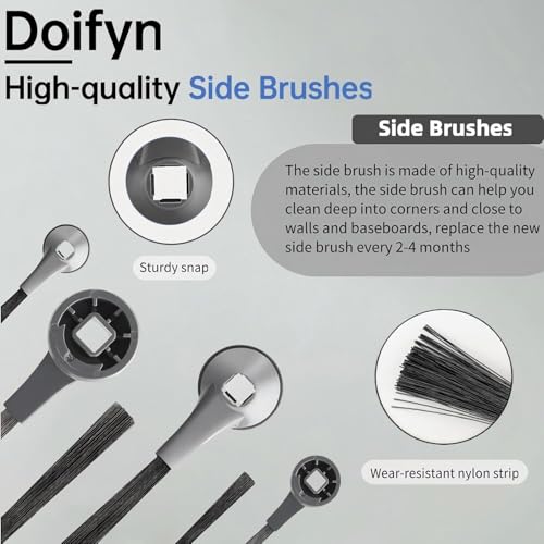 Side Brush Compatible with Shark AI AV2501S, AV2501AE, RV2502AE, RV2520AOUS, AV2510AOUS Robot Vacuum Cleaner Replacement Parts - 6 Pack - size: Side Brushes - 6 Parts