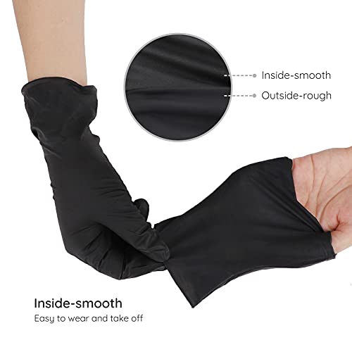Segbeauty 20 Count Hair Dye Gloves, Large Black Reusable Rubber Gloves for Hair Styling, Powder Free, Professional Salon Coloring Accessories - color: Black-l