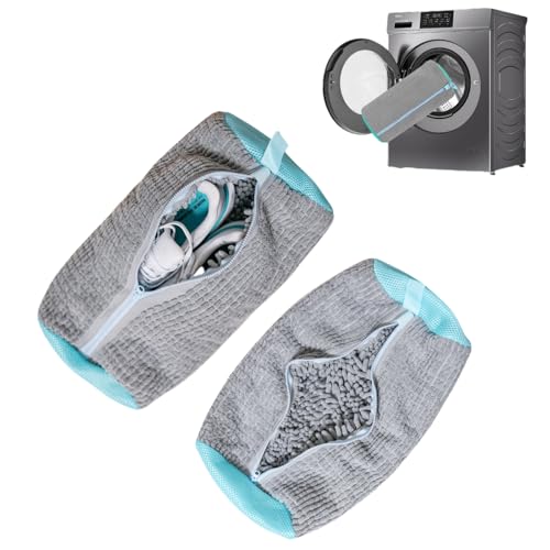 Shoe Washing Machine Bag: Shoe Washing Bag Keeps Clean - Reusable Laundry Shoe Bag for Sneaker Tennis Shoes Unstain Cleaner Kit(Grey 2 Pcs) - color: Pink 2pcs