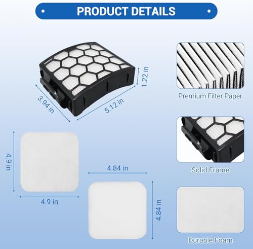 LA502 Filter Replacement for Shark LA502 LA300 LA301 LA322 LA500 LA500WM LA455 LA702 LA360 LA362 LA351 Rotator Lift-Away ADV DuoClean PowerFins Upright Vacuum (2 Foam+1Hepa) - style: 2 Foam+1Hepa