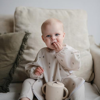 mushie Long Sleeve Baby Bib | Water Resistant Adjustable Fit - color: Bees