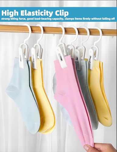 10PCS Laundry Hooks with Clips Super Strong Plastic Home Travel Hanger - color: Multicolor
