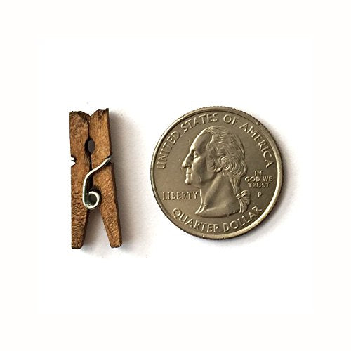 LWR CRAFTS Wooden Mini Clothespins 200 Per Pack 1" 2.5cm (Jacobean) - color: Jacobean