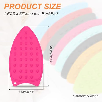 PATIKIL Silicone Iron Rest Pad, Multipurpose Hot Heat Resistant Iron Rest Plate Protective Pad for Ironing Board Hot Resistant Steamer Steam Compact Mat, Rose Red - color: Rose Red