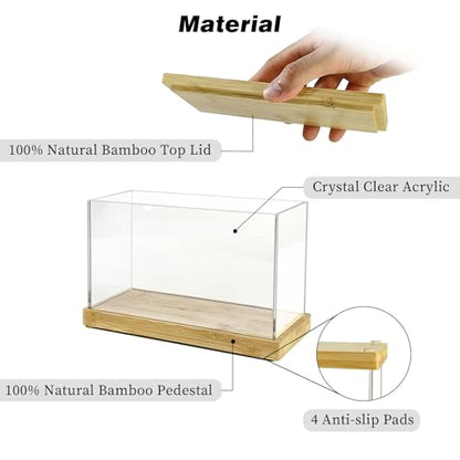 Coffee Pod Holder Laundry Pods Container, Acrylic Dishwasher Pod Container with Bamboo Lid and Extra Labels, Candy Dispenser for Coffee Bar Kitchen Countertop