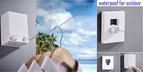 Retractable Clothesline Clothes Line Retracting Outdoor/Indoor, Heavy Duty Stainless Steel Adjustable Drying Rope Wire Dryer with ABS case+Aluminum, Self Adhesive Wall Mount 13.8 Feets Silver - color: 1 Silver