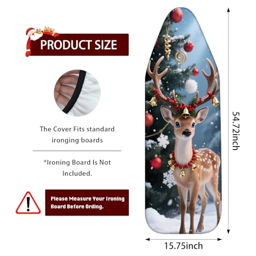 Nuxovilar Winter Deer Bells Ironing Board Cover 15x54 Polyester - color: Ytt08632