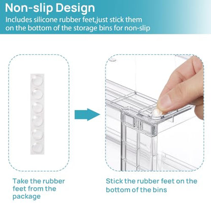Vtopmart Clear Stackable Storage Drawers, 4 Pack Wide Organizer Set - style: 2 Wide+2 Medium