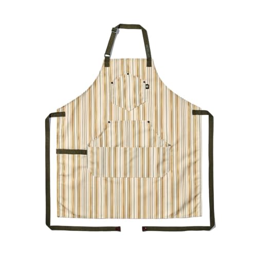 HexClad Eco Modern Chef Apron for Cooking and Grilling, Professional HexTwill Fabric Aprons with Pockets - color: Hampton Mustard