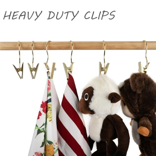 Boot Hangers 4.5" Metal Outfit Hanger Gold Hanging Clips for Gloves Shoes Laundry Hooks Hair Extension Wigs Clips Portable Home Travel Hangers for Hat, Towels, Bras, Socks 12Pack - color: Gold