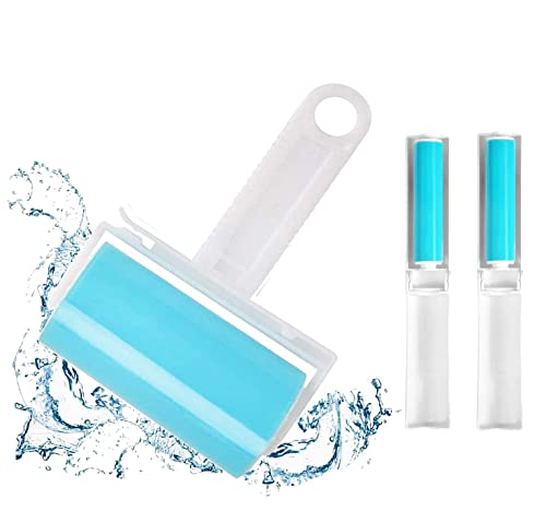NUOBUT Reusable Sticky Lint Roller 3 Pack, Large & 2 Mini for Pet Hair - size: 1M-2S