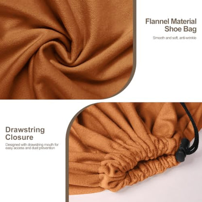 5 Pack Shoe Bags for Travel, Washable Dust Bags Drawstring Travel Shoe Bag - color: Brown