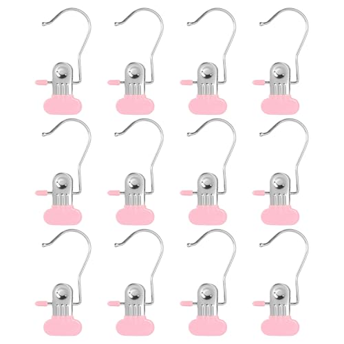 Pants Socks Hanger with Clip (Plus Version) for Hanging Leggings in Closet, Space Saving Yoga Pants Hanger Clip Hanger Organizer, Organizer and Organizer for Jeans, Shorts, Skirts, Hats (Pink) - color: Pink