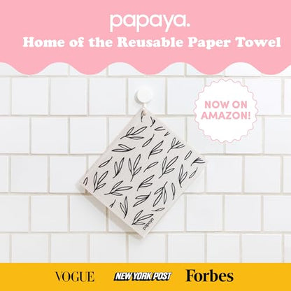Papaya Swedish Dishcloths for Kitchen, 2 Reusable Paper Towels, 1 Hook - color: Call Me Twiggy
