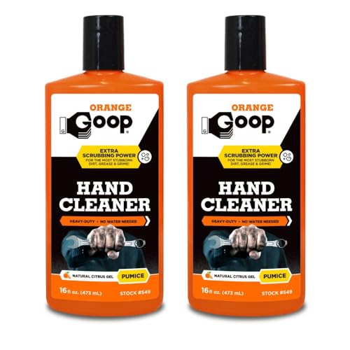 GOOP Orange Liquid with Pumice Multi-Purpose Waterless Hand Cleaner - 16 oz Flip-Top Bottle (Pack of 2) - size: 16 Fl Oz (Pack of 2)