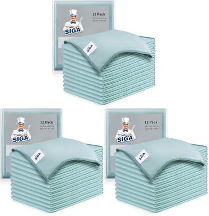 MR.SIGA Ultra Fine Microfiber Cloths for Glass, Pack of 36, 35 x 40cm 13.7" x 15.7" - size: 36 Pack-13.7 X 15.7 inch