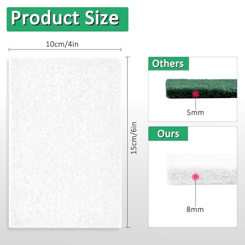 CONLI 100 PCS Scouring Pad Reusable Household White Scrubbing Pads for Cleaning, Multipurpose 6" x 4" Non Scratch Scrubbing Pads for Kitchen Dishes Pan Metal Grills - color: White
