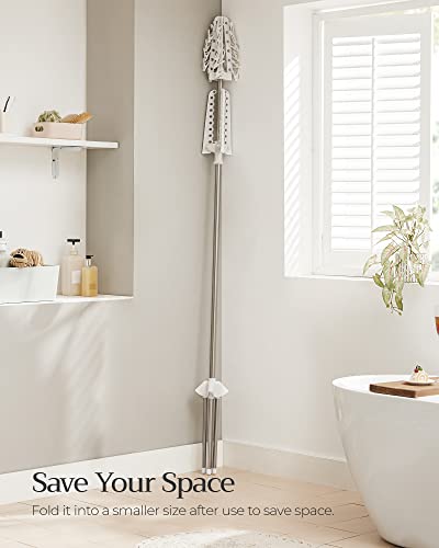 SONGMICS Clothes Drying Rack, 72.8-Inch Drying Rack, 3 Rotatable Arms - color: White + Silver, style: 2-Tier-Clip