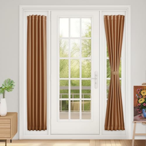 Vatge Terracotta Side Light Curtains for Door Windows - Burnt Orange Sidelight Curtains for Front Door, 1 Panel, W12 x L72, Terracotta - color: Terracotta, size: 12"W x 72"L (Pack of 1)