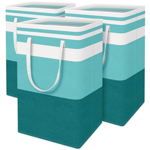 BlissTotes 3-Pack Laundry Basket, Collapsible Laundry Hamper, Green, 88L - color: Green, size: 88L