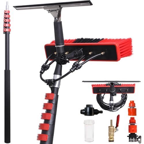 24FT Solar Panel Cleaning Brush with Telescopic Water Fed Pole