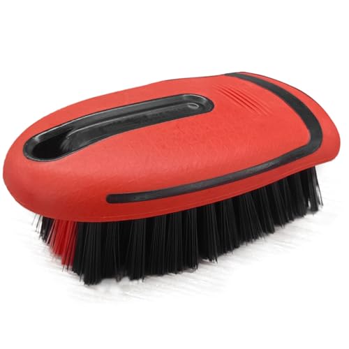 Carpet and Upholstery Cleaning Brush - Stiff Bristle Carpet Scrubber Car Cleaning Brush for Car Interior and Home - Leather Brush Auto Detailing Scrub Brushes for Couch, Floor Mats, Clothes (Red) - color: Red