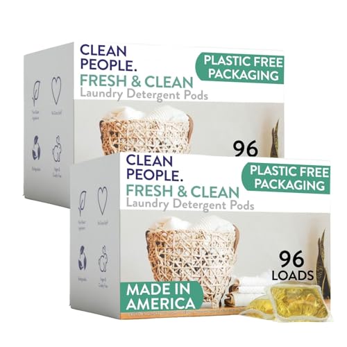 The Clean People Laundry Detergent Pods - Hypoallergenic Laundry Pods - Ultra Concentrated, Recyclable Packaging, Stain Fighting - Fresh Scent, 192 Pack - size: 192 Count
