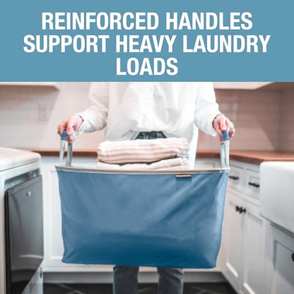 CleverMade Collapsible Laundry Baskets, 60L 2 Pack, 55 lb, Pop-Up, Denim - color: Denim Gray
