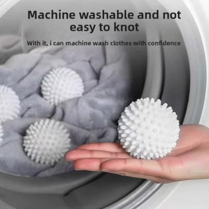 4 Pack Reusable Laundry Balls for Washing Machine - Spiked Dryer Balls to Remove Pet Hair and Lint - Anti-Winding & Anti-Knotting Laundry Scrubber, Softens Clothes and Reduces Wrinkles - 2.36", White