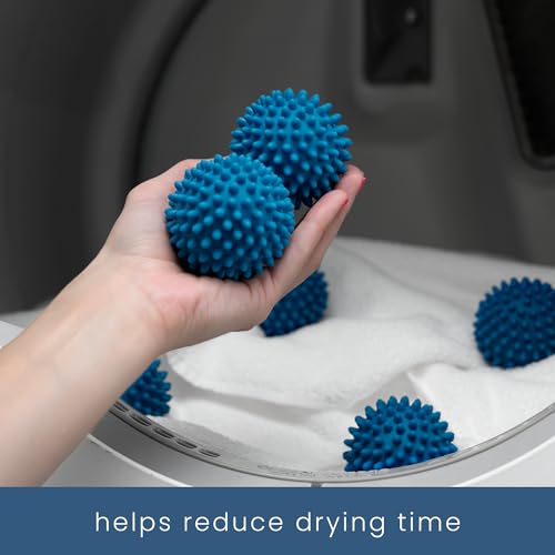 S&T INC. Reusable Plastic Dryer Balls, 6 Pack, 2.5" Diameter, Dark Blue - color: Dark Blue
