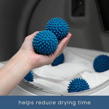 S&T INC. Reusable Plastic Dryer Balls, 6 Pack, 2.5" Diameter, Dark Blue - color: Dark Blue