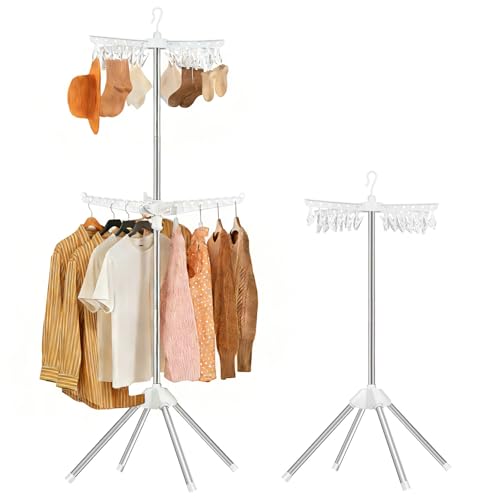 Foldable Clothes Drying Rack, 2 Tier Portable Laundry Drying Rack - size: 2-Tier
