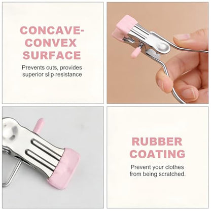 Stainless Steel Boot Hangers, 360° Clips, Rubber Tips, Laundry Closet
