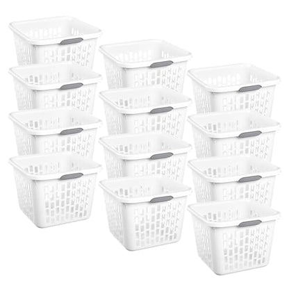 Sterilite Square Laundry Basket, Plastic Clothes Hamper, 12 Pack - color: 1.5 Bushel - White, size: 12 Pack