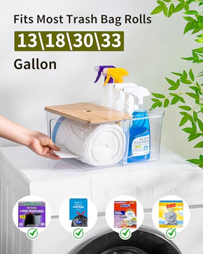 iCASA Trash Bag Dispenser Dishwasher Pods Container Under Sink Organizer - size: 5 in 1