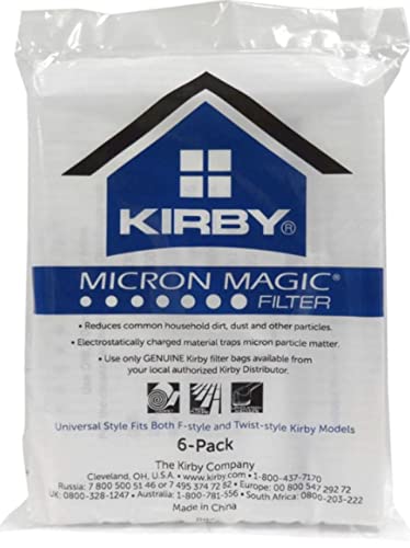 Kirby 204811 Filter Bag Six Pack Micron Magic HEPA (6 Bags Plus 2 Belts) - size: 6 Bags Plus 2 Belts