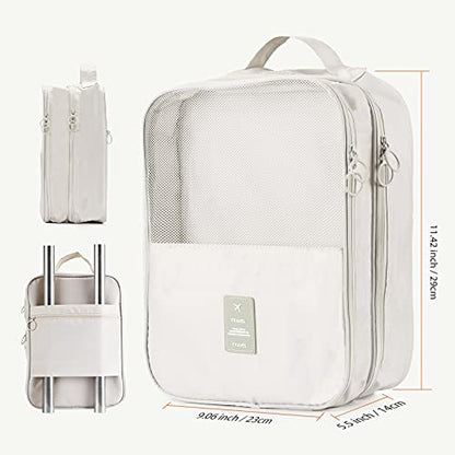 Shoe Bags for Travel,Shoe Bag Holds 3 Pair of Shoes,Shoe Storage Pouch for Travel and Daily Use,Shoe Organizer Travel Essentials for Packing in Suitcase,Waterproof - size: Grey