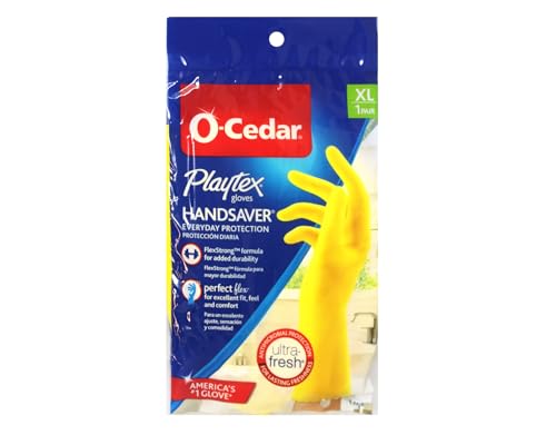 PLAYTEX HandSaver Reuseable Rubber Cleaning Gloves (X-Large, 5 Pairs), Everyday Protection Reusable Household Gloves