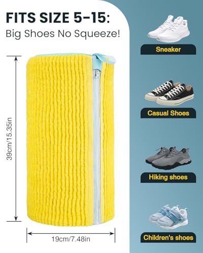 Shoe Washing Machine Bag: 2 Pack Reusable Shoes Cleaning Bags, Light Yellow - color: LightYellow