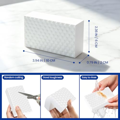 12 Pack Magic Cleaning Sponge Erasers, 5X Density Long Lasting Melamine Sponge Shower and Tub Scrubber, Multi-Functional Household Kitchen Cleaning Sponges Foam for Bathroom Sink Wall Cleaner