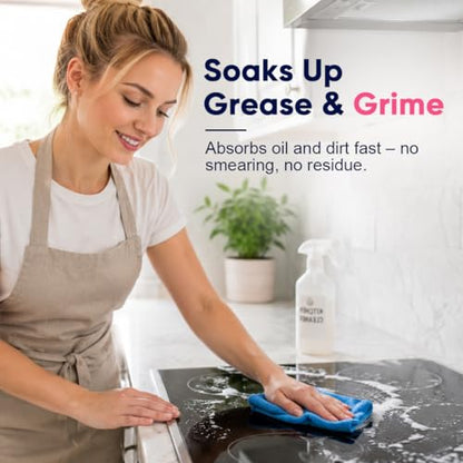 GLIMGLINT Microfiber Cleaning Cloth 150 Pack, Reusable Paper Towels 11 x 9 - color: Blue/Pink/Grey