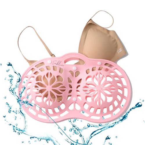 Sablier Bra Laundry Bag, Lingerie Bags for Washing Delicates, Button Slot Design, Durable & Resistant to Deformation, Silicone Bra Wash Bags for Sports Sexy Maternity Seamless Bras - color: Pink