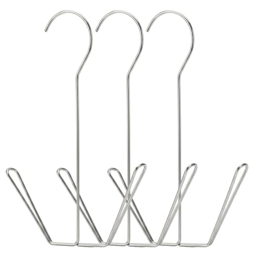 3PCS Shoe Drying Hanger, Stainless Steel Shoes Hanger Drying Rack, Sneaker Rack for Fast Air-Drying, Double Hook Design Drying-Shelf Storage Organizer, Shoe Organizer for Laundry Room and Closet