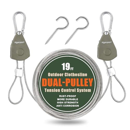 Vigorport Outdoor Retractable Clothesline, Portable Travel Clothes Line - size: 19Ft