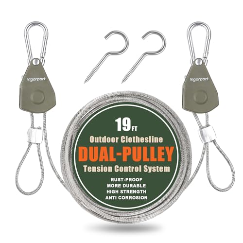 Vigorport Outdoor Retractable Clothesline, Portable Travel Clothes Line - size: 19Ft