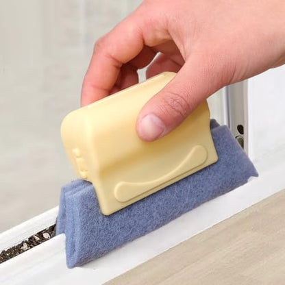 1PCS Cleaning Brush Window Frame Door Cleaning Brushes Sliding Door Track Cleaner Tools Hand-held,Brush 14 * 8cm,Beige - color: Beige