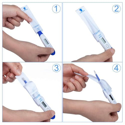 FRCOLOR 100pcs Disposable Digital Covers Easy to Install Probe Sleeves for Home and Use Compatible Digital Thermometers Protects Against