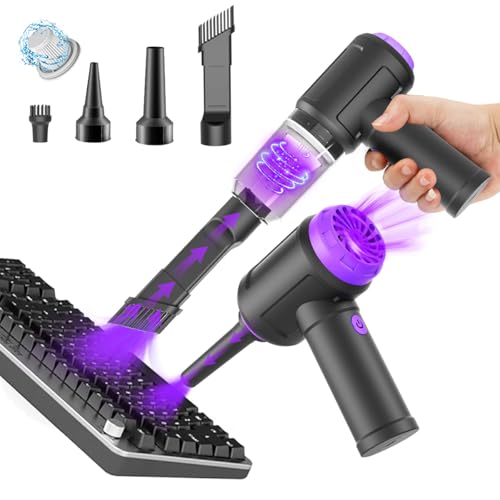 Meudeen 14500 Pa Computer Vacuum Cleaner Mini & 110000RPM Compressed Air Duster for Keyboard Cleaning Cordless Canned Air Powerful Energy Efficient